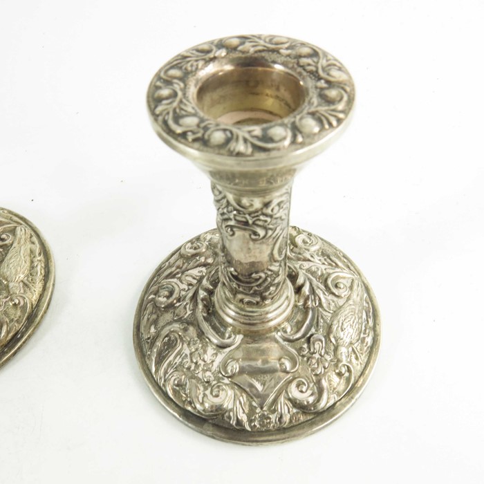 A pair of Elizabeth II silver dwarf candlesticks - Image 5 of 8