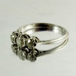 A three stone diamond ring