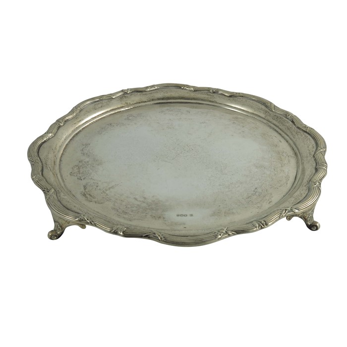 A large George V silver salver, James Deakin and Sons