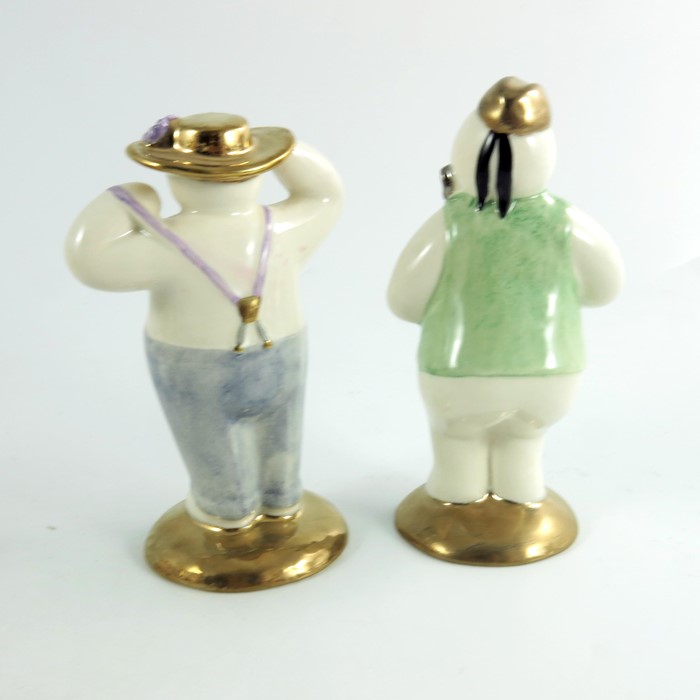 Two Royal Doulton snowmen figures, Stylish and Cellist, gold and silver highlights colourway, proper - Image 2 of 3