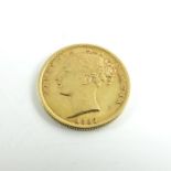 Victoria, gold sovereign 1887, young head, shield back