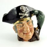 A Royal Doulton large character jug, Long John Silver, silver and gold highlights colourway, gold sa