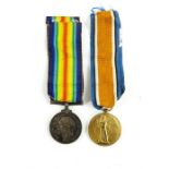 World War One Medal pair, British War Medal and Victory Medal, awarded to 35880 Private P.E. Smith M