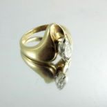 An 18 carat gold and diamond modernist ring