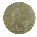 World War One bronze Memorial Plaque, for Joseph Charles Smith