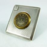 An Art Deco silver desk timepiece, A Buckley Ltd