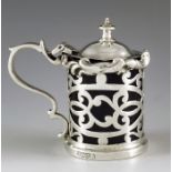 Unknown, Edinburgh 1836, a William IV Scottish silver mustard pot, cylindrical form, reticulated int