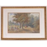 19th Century English School, Pastoral Scene with Figures