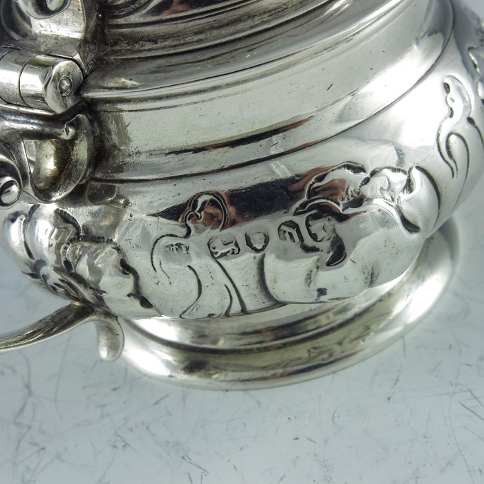 Charles Thomas Fox and George Fox, London 1859, a Victorian silver mustard pot, footed squat ovoid f - Image 8 of 8