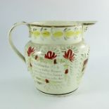 A large Sunderland creamware jug,