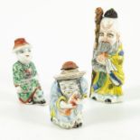 Three Chinese porcelain snuff bottles