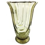 Charles Graffat and Rene Davenne for Val Saint Lambert, an Art Deco Luxval glass vase, Luxor