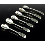 A collection of George III and later Irish silver mustard spoons, including West, Charles Marsh, Joh