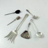 Silver flatware including Mappin and Webb toasting fork