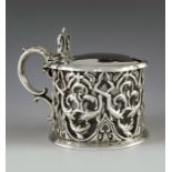 Henry Wilkinson and Co., Sheffield 1844, a Victorian silver mustard pot, cylindrical form, die stamp