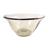 Edvard Stromberg for Strombergshyttan, an Art Deco smoky glass bowl