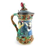 A Minton majolica Carnival Jester Tower jug