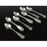 Victorian silver egg spoons, George Whiting, London 1858 and William Theobalds and Robert Atkinson,