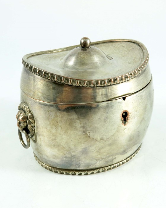 An Old Sheffield Plate tea caddy