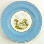 W E J Dean for Royal Crown Derby, a scene painted plate