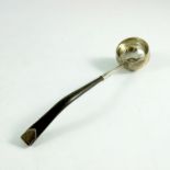 A George III Scottish silver and horn toddy ladle