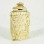A Chinese carved bone snuff bottle