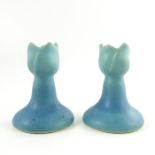 Van Briggle, a pair of art pottery candlesticks