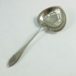An American Art Nouveau La Fayette silver strainer spoon or tea strainer
