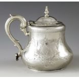 Henry Holland, London 1867, a Victorian gilt-lined silver pear-shaped mustard pot, the body chased w