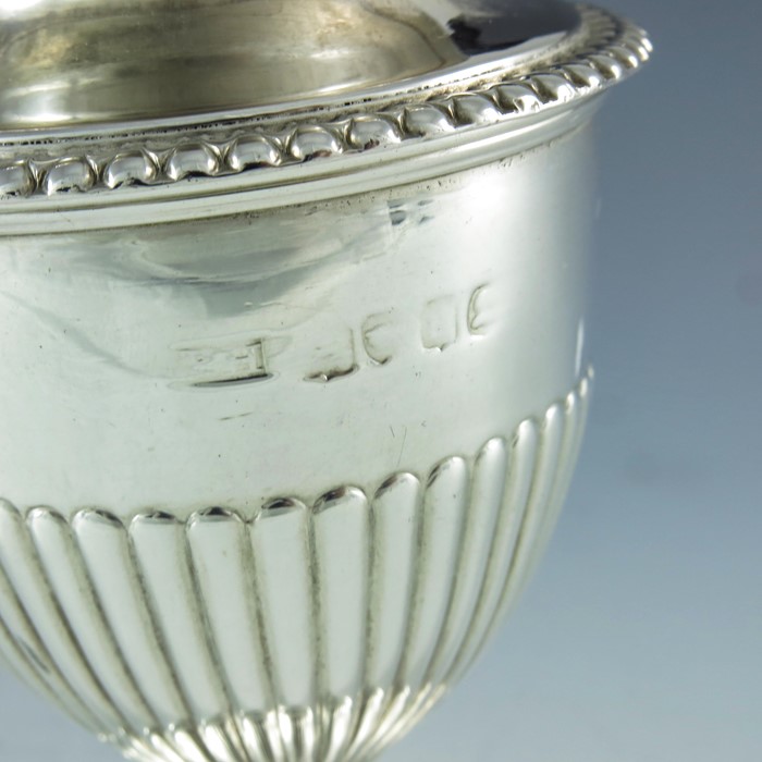 Robert Hennell II, London 1828, a George IV silver vase shape mustard pot with half fluted body and - Image 8 of 8