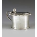 Charles Fox II, London 1836, a William IV silver mustard pot, plain cylindrical drum form with wide