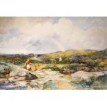 David Bates (1840-1921), On the Moor, watercolour, signed and dated 1899, 35cm x 52cm, framed