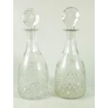 A pair of Thomas Webb cut glass decanters