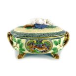 A Minton majolica game tureen