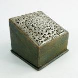 An Arts and Crafts silver and leather box