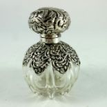 A Victorian silver and glass scent bottle, James Deakin and Sons