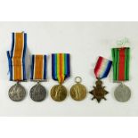 Two World War One sets, 1914-15 Star, British War Medal and Victory Medal, awarded to 21987 Private