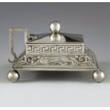Alexander Crichton, London 1879, a Victorian silver mustard pot, square section stepped and flatten