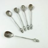 Sargison, Hobart, a set of five Australian Art and Crafts silver teaspoons