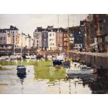 † John Yardley (b.1933), Honfleur, oil on canvas, signed, 45cm x 60cm, framed