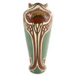 Mettlach, Villeroy and Boch, a Jugendstil vase, circa 1905, elogated shouldered form with wave rim,