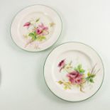 William Hale for Royal Worcester, a pair of rose painted plates