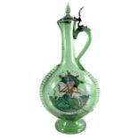 A large German historicist glass and enamelled ewer