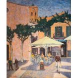 Olwen Tarrant FROI (b.1927), Pollinsa La Plaza Mayor, oil on canvas, signed, 64cm x 53cm, framed