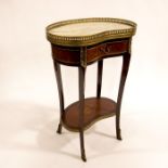A Louis XV style kidney shaped single drawer side table