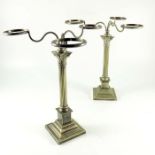 A pair of silver plated Clake's Cricklite holders
