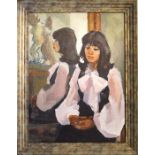 British School (20th century), Portrait of a Young Woman, oil on board, 70cm x 52cm, framed