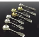 A collection of William IV and Victorian English Provinvial silver salt spoons, Reid and Sons, Newca