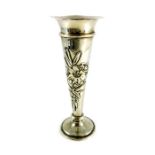 An Arts and Crafts silver trumpet vase, William Comyns