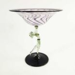 Fritz Lampl for Bimini Werkstatte, an Austrian Art Deco figural glass pedestal bowl or tazza